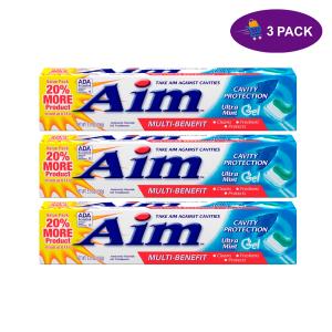 Aim Gel Toothpaste, Anticavity Fluoride, Ultra Mint, Value Pack