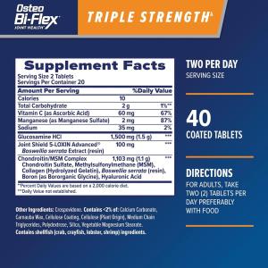 Osteo Bi-Flex Glucosamine & Chondroitin, Triple Strength, Joint Shield, 2 Per Day, Coated Tablets