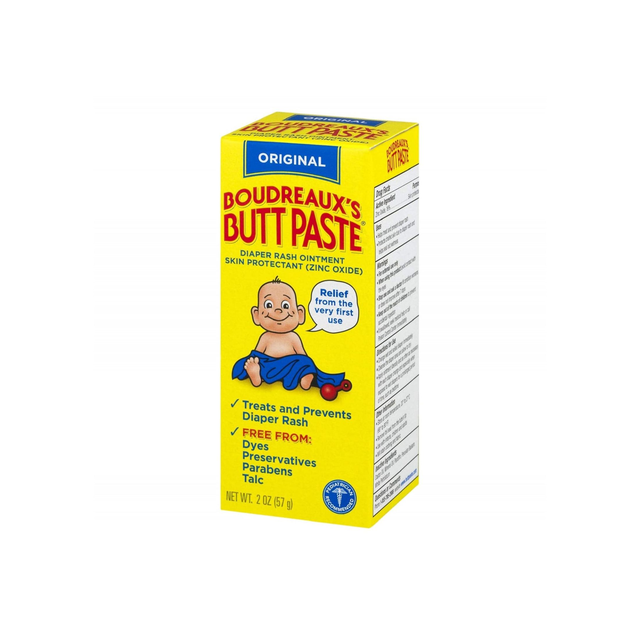 Boudreaux's Butt Paste Original Diaper Rash Ointment 2 Oz. Box