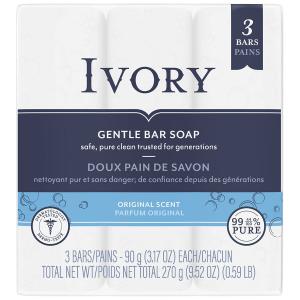 Ivory Gentle Bar Soap Original Scent 3.17 Oz., 3 Count