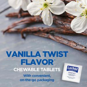 Lactaid Chewable Tablets Fast Act Vanilla Twist Flavor Lactase Enzyme Supplement 60